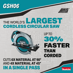 Makita 40V max XGT® Brushless Cordless 16‑5/16" Circular Saw Kit, AWS Capable (5.0Ah) GSH06T1