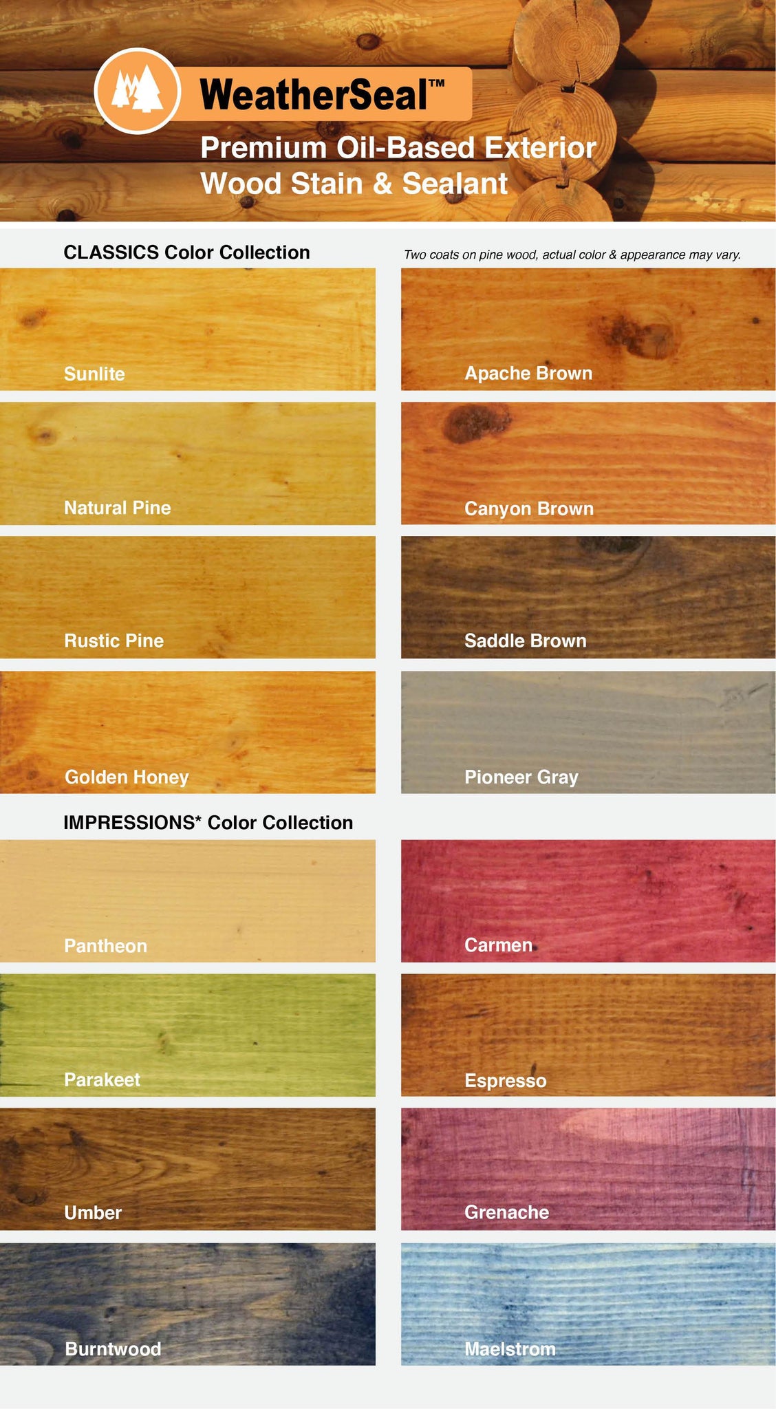 Continental Products WeatherSeal Premium Exterior Wood Stain and Seala –  Log Home Center